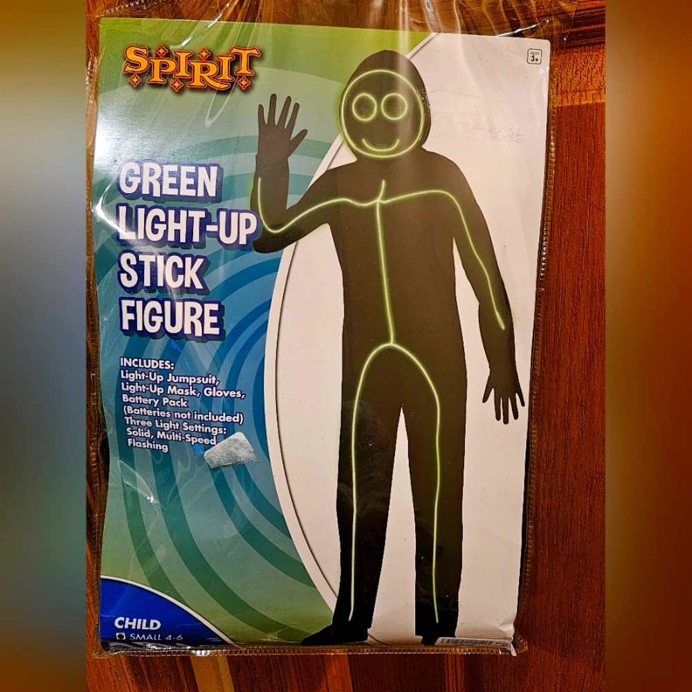Light Up Stick Man Costume 4-6